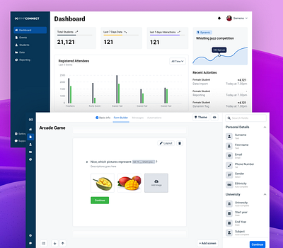 Connect Form and Dashboard branding dashboard logo ui ux uxdesign