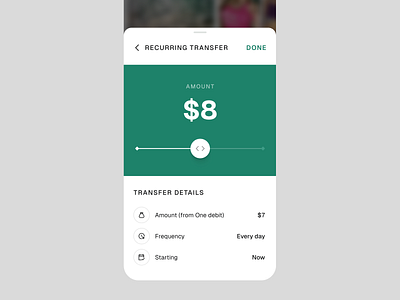 Money Transfer - Bottom Sheet component finance fintech minimal money ransfer payment schedule send money ui user interface ux