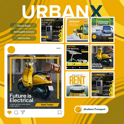 UrbanX Mobility - Social Media Design ad design graphic design illustration post design social media design typography vector