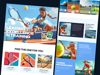 Tennis Website Landing Page 2025 bento branding design landing landing page logo mobile app modern ui tennis typography ui uiux ux web website