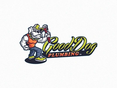 Plumbing Dog logo branding design graphic design identity illustration logo mark tshirt vector