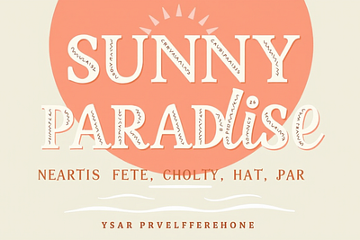 Sunny Paradise - Decorative Serif Typeface font font sans serif graphic design illustration