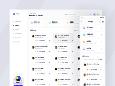 eclips medical doctors dashboard ui design dashboard design doctor portal medical dashboard medical portal medical saas medical web application medical website product design saas application ui design ux design