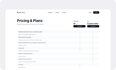 Pricing That Fits Your Needs clean design interface pricing pricing plan ui