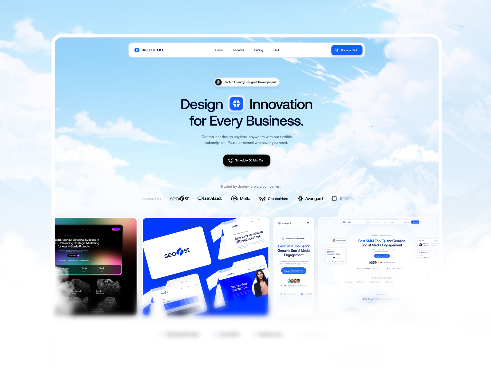 Example of Clean & Modern Landing Page Design