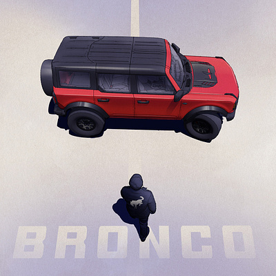 Ford Bronco illustration commissioned illustration ford bronco promo illustration