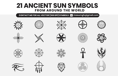 21 ancient sun symbols 21 ancient sun symbols ancient ancient sun book design ebook element freelance design gfx graphic design historical historical symbols icon logo design monogram logo sun sun symbols sun symbols for event design symbols vector sun symbols