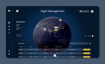 Flight Management Dashboard Design dashhboard design