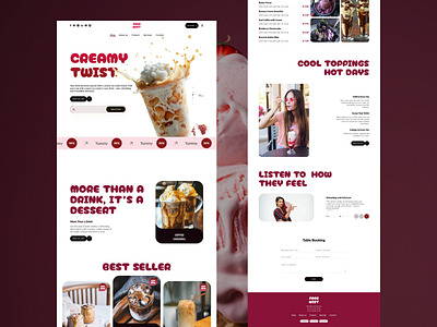 CremyPie- A Dessert Shop Web Landing Page Design appshowcase branding designcommunity designdaily designinspiration designlovers dribbbleshots drinks food landing page productdesign ui uiuxdesign