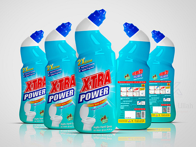 Toilet Cleaner Bottle Label Design branding clean power cleaning graphic design home clean house cleaner household household cleaning label label design packaging design poly design pouch design print design shirk label toilet cleaner