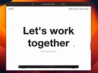 Victoria - Framer Portfolio Website creativedesign designinspiration framer interaction interactiondesign minimalism responsivedesign userexperience visualdesign