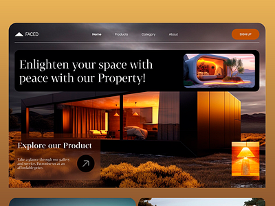 FACED Website Landing Pages animation branding design e commerce platform home home design interior design landing page modern architecture property real estate marketing smart home technology ui ui design ux ux design web design web ui web ux website design