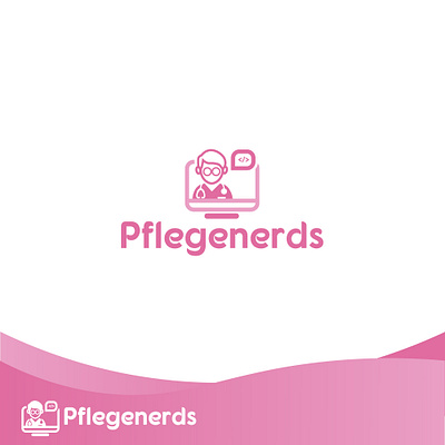 Pflegenerds - nursing online training branding graphic design logo nurse nurse training nursing online training pink logo