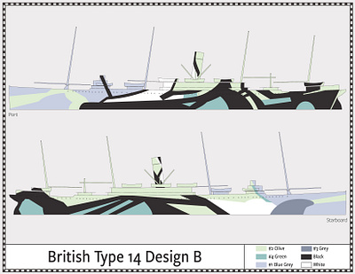 British Type 14, Design B - Dazzle Camouflage - 1917 camouflage dazzle illustration