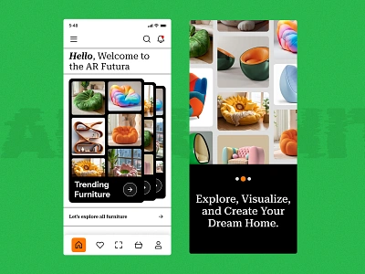 AR-VR Furniture Store App 2024 ar app arvr furniture app furniture shoopping home decor app home decor ar app interior design with arvr minimal ui mobile ui modern ui neel litoriya saloneel saloni ui ux vr app
