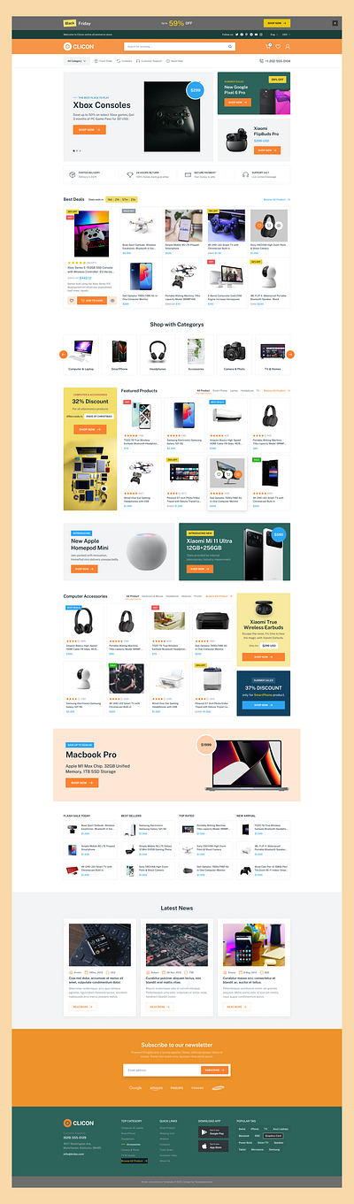 E-Commerce landing page ui