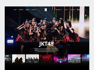 JKT48 - Hero Section 🔥 48group band design black design clean clean design design exploration first shot hero section idol idol group idol web jkt48 music red design red highlight redesign ui ux web design web redesign