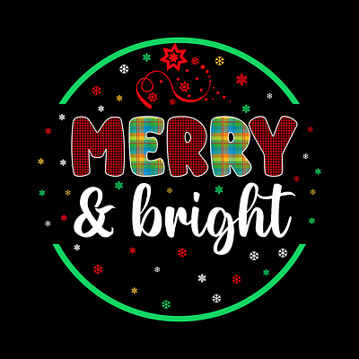 merry & bright holiday sublimation png