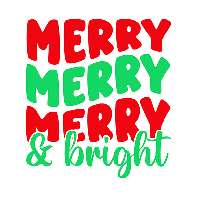 merry & bright holiday sublimation png