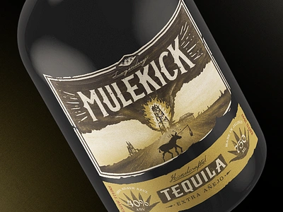 Mulekick #6: Limited Edition alcohol branding graphic design illustration liquor mule oil pack packaging tequila typography wild west