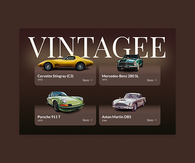 Landing page concept for Vintage cars company design ui ux web web design