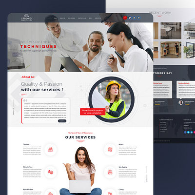 Strong Construction - Landing Page branding construction construction company design flat landing page renovation landing page ui web application website