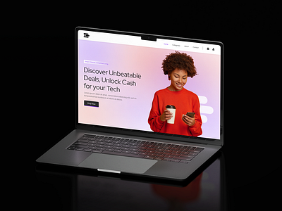 Hero home page design - for Greatbuy blur gradient dark gradient background header home home page macbook mockup ui ux visuals web design website