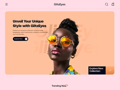 GlitzEyes - Online Eyewear Retailer web page brand e commerce e shop website eyeglasses fashion landing page new collection online retail online retailer online store product landing page style trending ui ux web design web page web ui web ux website design