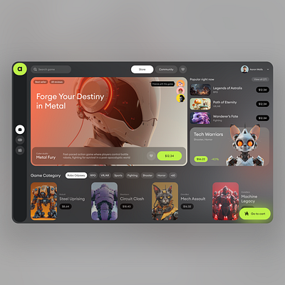 Games store concept games store ui web