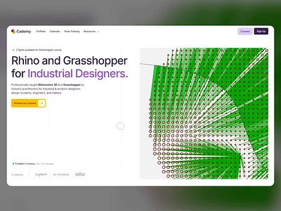 Cademy - masterclass platform for industrial designers 3d calendar courses design designers digital education effective strategies engineera grasshopper portfolio product designer resources rhino team training ui user interface ux web design web ui web ux