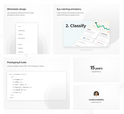 Tosider.dk - My Portfolio Website bento designer grid portfolio simple ui website