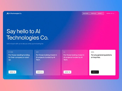 Landing Page for AI Technologies Co ai ai funding ai investment ai projects ai tech ai technologies fintech funding opportunities home page landing page portfolio solutions startup funding ui ux venture capital web design web ui web ux website design