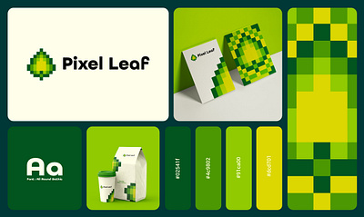 Pixel Leaf- Branding brand identity design logo logo design