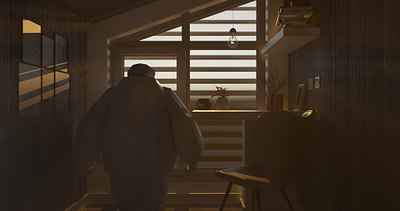 Alone Baymax -Big Hero 6 | 3D Composition | Autodesk Maya 3d animation 3d character 3d composition 3d design 3d modelling 3d scene animated moives animation autodesk maya baymax big hero 6 blender illustration photoshop