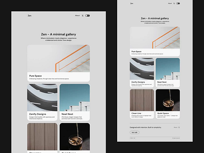 Zen - Minimal Web Design camera cleandesign design designexploration designinspiration figmadesign gallery grid interactiveui layout minimalistdesign moderndesign modernui photography uidesaign uiux userinterface webdesigninspiration webminimalist