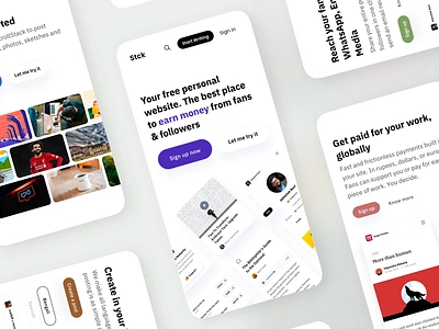 Personal Website | Create • Share • Earn app brand brand strategy branding colors creator design earn global ios mobile mockups money product design typography ui ux visual identity