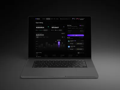Staking dashboard with reward details. blockchain crypto design staking staking dashboard token tokenomics ui ux web3