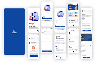 Job Orbit, A job finder mobile app app dashboard app prototyping cv upload feature design figma figma design job app design job hunting job search app minimalist design mobile app ui mobileapp modern ui design onboarding design saas product ui uiux uiux design user interface ux engineer