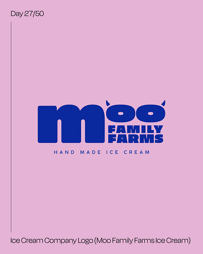 Day 27: Ice Cream Company Logo - Moo Family Farms brand identity branding dailylogochallenge graphic design logo