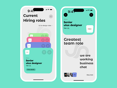 Hiring App Slide Transitions animation ui