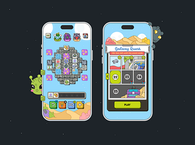 3Tiles Match Three Mobile Puzzle Game casual gaming dune galaxy game design game ui hypercasual illustration level design line art match 3 match three mobile mobile game puzzle puzzle game space tiles ufo ui ux