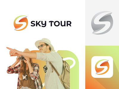 SKY TOUR TRAVEL AGENCY LOGO DESIGN 3dlogo agency airline art beach blue sky brand identity branding holiday illustration journey logo logo design sky tour tour transport travel travel agency ui vacation