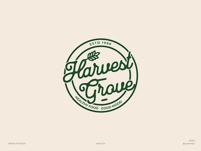 Harvest Grove Restaurant - Logo Design badge logo brand identity branding business logo circle logo emblem logo harvest grove ill illustration logo creation logo creator logo design logo type logodesign minimalist logo modern logo monogram logo print restaurant logo wordmark logo