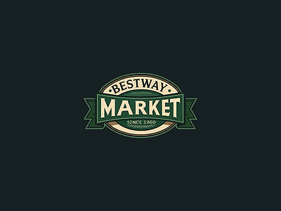 Bestway-Market-Retro-Badge 3d ai app art branding design discount logo price discount logo pricing discount logos discount logos for sale discount pricing graphic design icon illustration logo logos minimalist typography ui vector