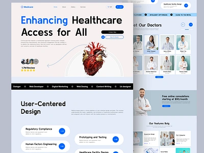 Medicare | Medical Landing Page design doctor health health care healthcare home page hospital lab landing page medical medical care medicine modern science ui ux web web design website website design