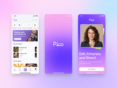 Pico | Smart AI Photo Editor Mobile App Design ai app ai editor ai photo editor ai tools android app app design app designer app ui focotik ios ios app mobile app mobile app design mobile design photo editing app photo editor ui ui design ui ux design uiux design