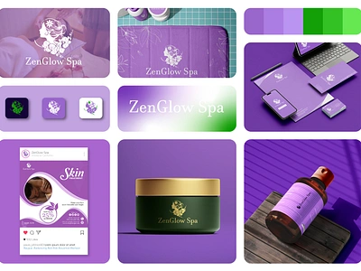 ZenGlow Spa Logo Design & Branding brand book brand guideline brand identity branding creative logo design healingbranding logo luxuryspadesign modernspalogo naturallogodesign spa logo ddesign spaaesthetic spabrandidentity wellnessbranding