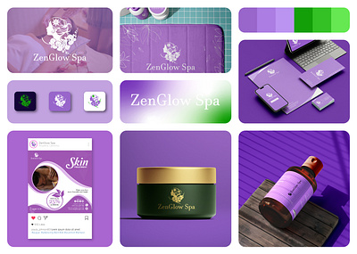 ZenGlow Spa Logo Design & Branding brand book brand guideline brand identity branding creative logo design healingbranding logo luxuryspadesign modernspalogo naturallogodesign spa logo ddesign spaaesthetic spabrandidentity wellnessbranding