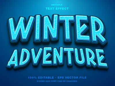 Winter Adventure 3D Text Effect Template