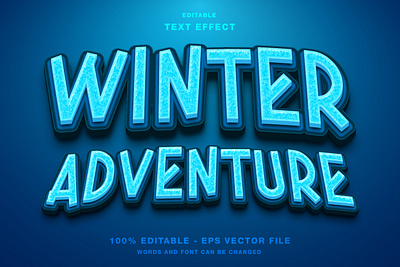 Winter Adventure 3D Text Effect Template